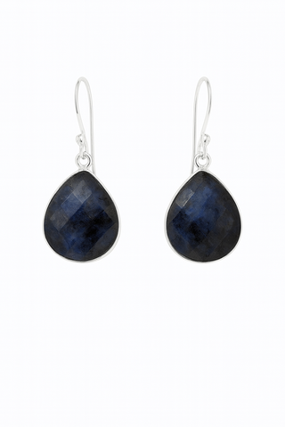 Faceted Lapis Lazuli Teardrop Earrings