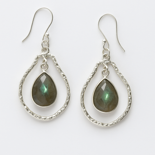 Labradorite Aura Teardrop Earrings
