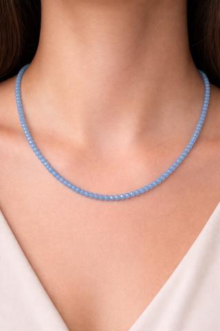 Single-Strung Faceted Beaded Necklace – Adjustable