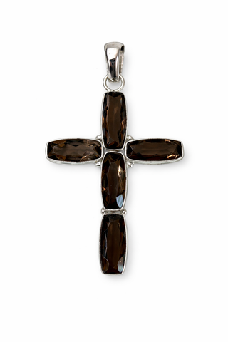 Smoky Quartz Cross Pendant
