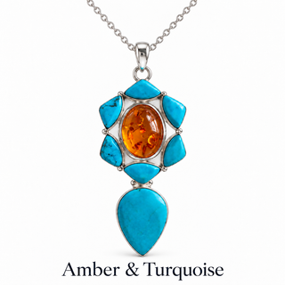 Turquoise and Coral| 925 Sterling Silver