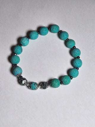 Turquoise Lava Rock Stone Bracelet