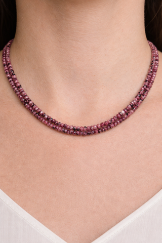 Double Strand Beaded Necklaces - Faceted