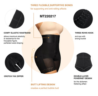 Wide Band high waist compression faja shapewear shorts