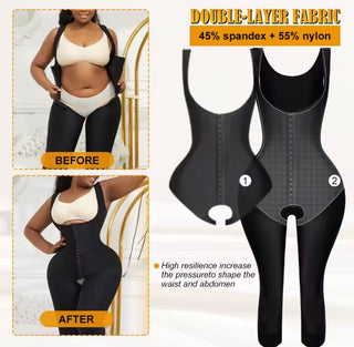 Knee Length Open Bust Bodysuit Waist Trainer