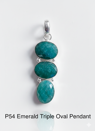 Emerald Triple Oval Pendant