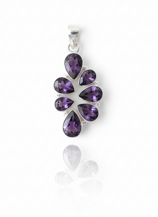 Amethyst Teardrop Cluster Pendant
