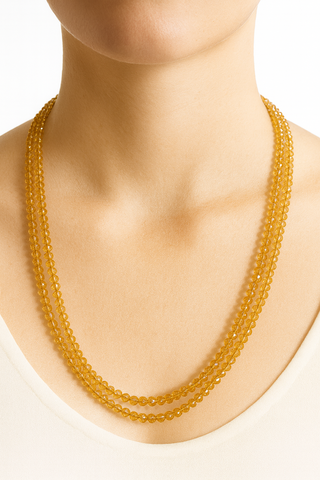 Honey Citrine Beaded Quartz Necklace