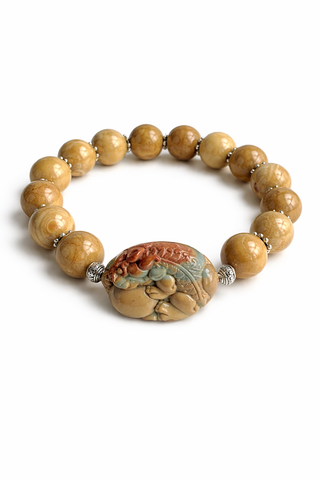 Alashan Agate Statement Bracelet
