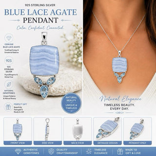 Blue Lace Agate Pendant