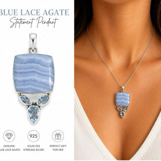 Blue Lace Agate Pendant