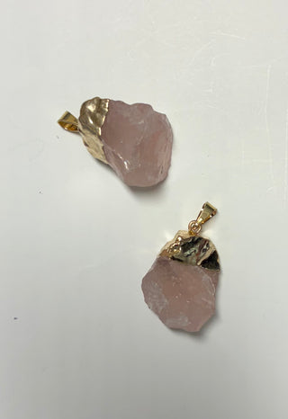 Raw Rose Quartz Pendant