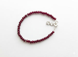 Single-Strung Gemstone Bracelets – Adjustable with 925 Sterling Silver