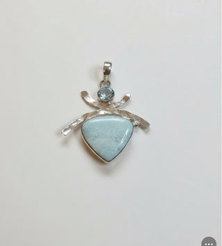 Larimar and Blue Topaz Pendant