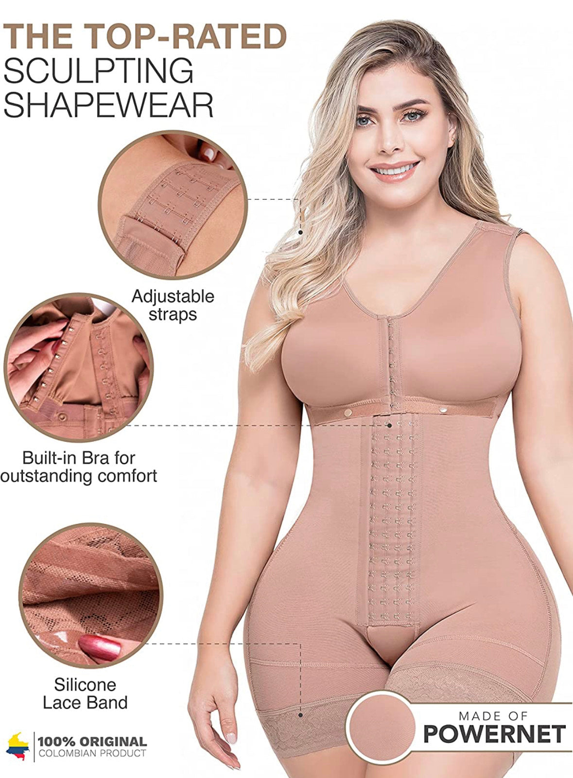 Fajas Compression Garments Shapewear Double Pressure Bodysuit