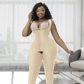 Knee Length Open Bust Bodysuit Waist Trainer