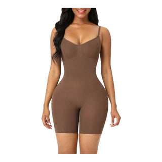 Mid-Thigh Sculping Bodysuit with an Exposed Gussett