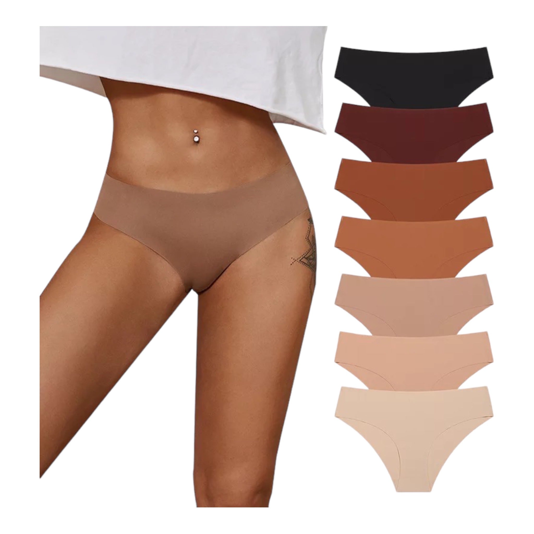 Women Seamless Underwear Comfy Classic Breathable High Waist Silk