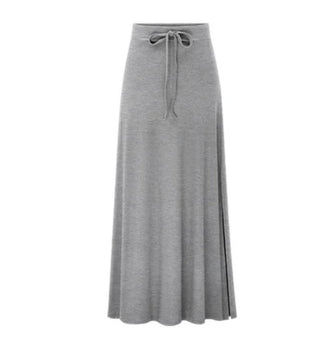 Ribbed High-Waist Long Skirt