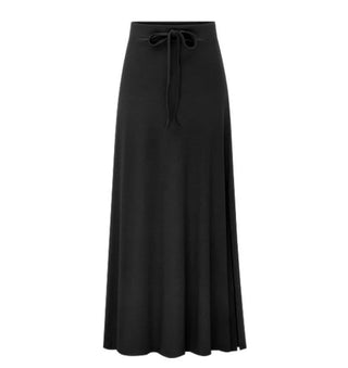 Ribbed High-Waist Long Skirt