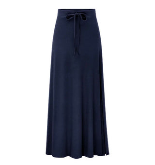 Ribbed High-Waist Long Skirt