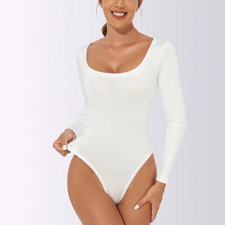 Classic Fit Long Sleeve Square-Neck Bodysuit